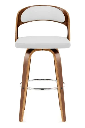 Compra Adesso Sgabello Ecopelle Legno - Alicia Bianco