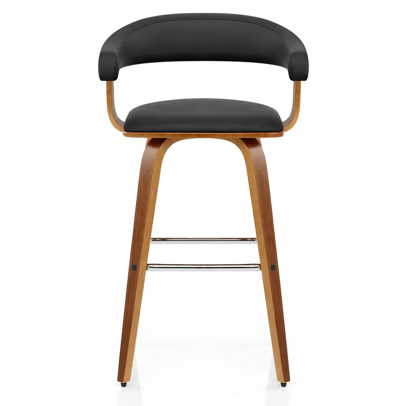 Prezzo Basso Sgabello Ecopelle Legno - Ontario Nero