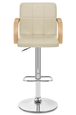 Compra Adesso Sgabello Ecopelle Cromato - Burton Crema