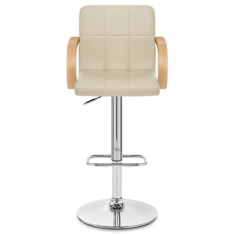 Compra Adesso Sgabello Ecopelle Cromato - Burton Crema