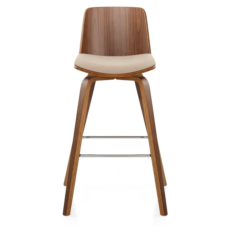 Prezzo Scontato Sgabello Legno Tessuto - Mirage Crema