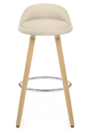 Ultimissimo Modello Sgabello Ecopelle Legno - Jive Crema