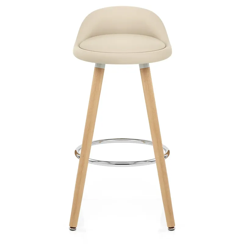 Ultimissimo Modello Sgabello Ecopelle Legno - Jive Crema