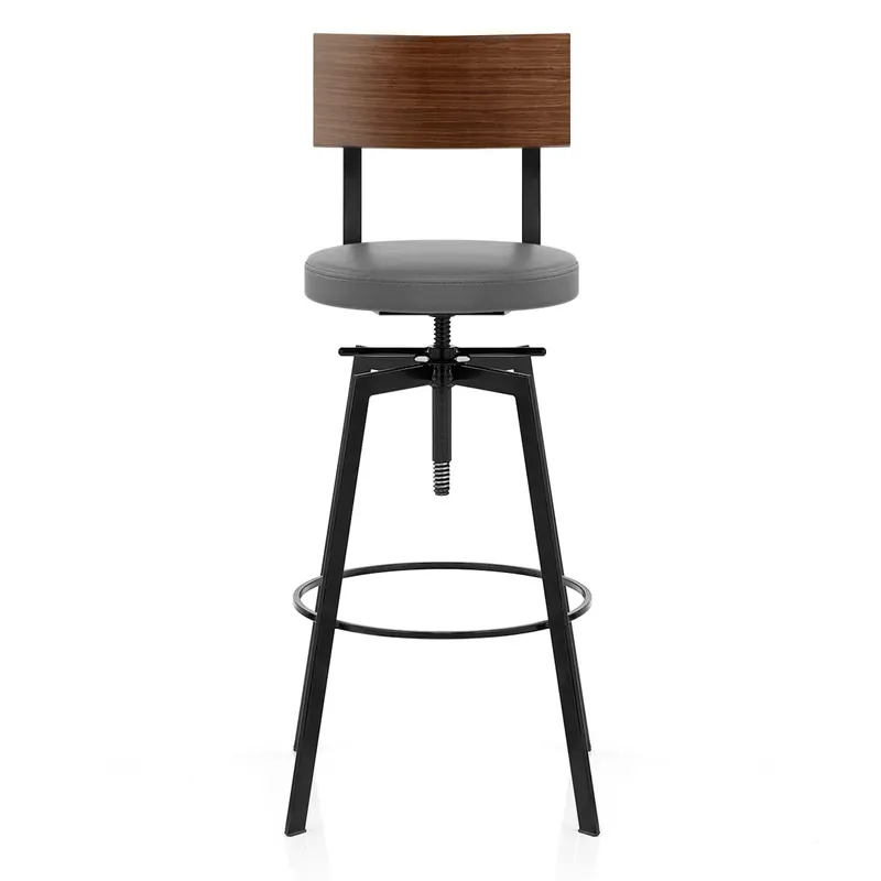 Di Tendenza Sgabello Legno Ecopelle - Urban Industrial Grigio