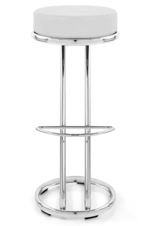 Bestseller Sgabello Ecopelle Cromato - Haut Zed Bianco