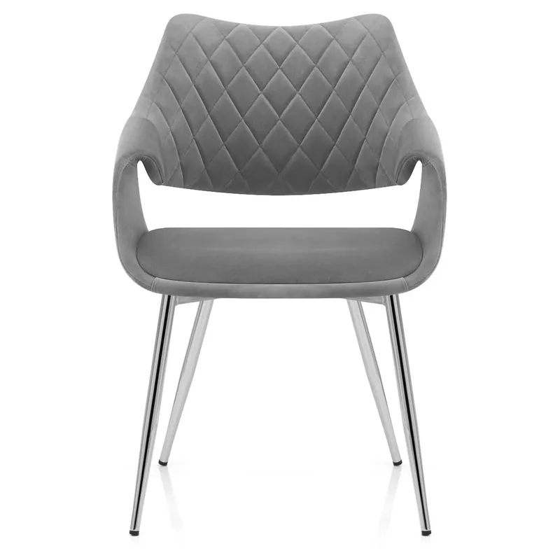 Sedia Velluto Cromato - Fairfield Grigio Professionale
