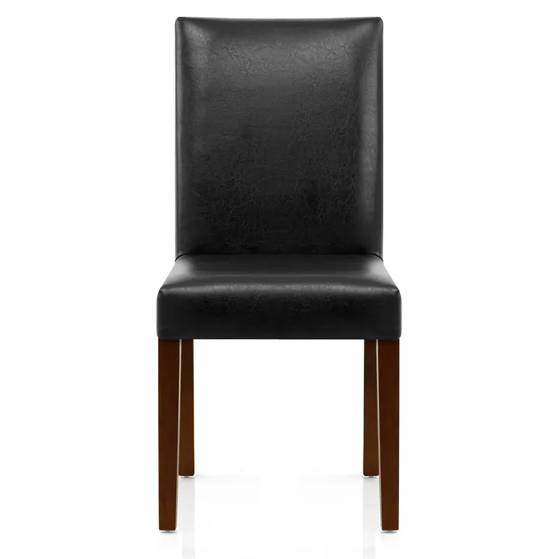 Sedia Pelle rigenerata Legno - Chicago Noce Nero Nuovo Arrivo