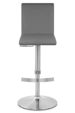 A Buon Prezzo Sgabello Ecopelle Cromo Satinato - Deluxe High Back Grigio