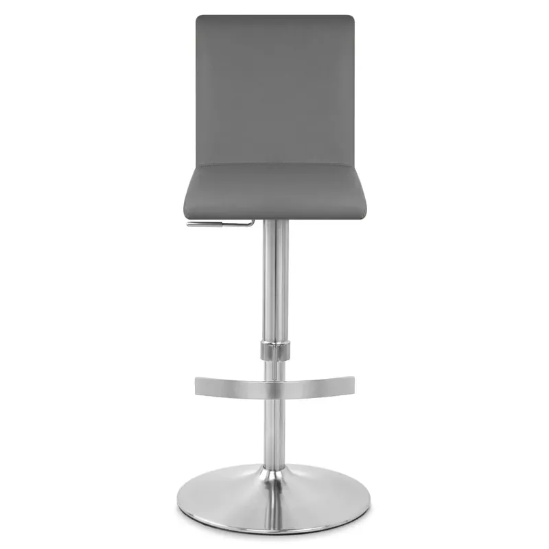 A Buon Prezzo Sgabello Ecopelle Cromo Satinato - Deluxe High Back Grigio