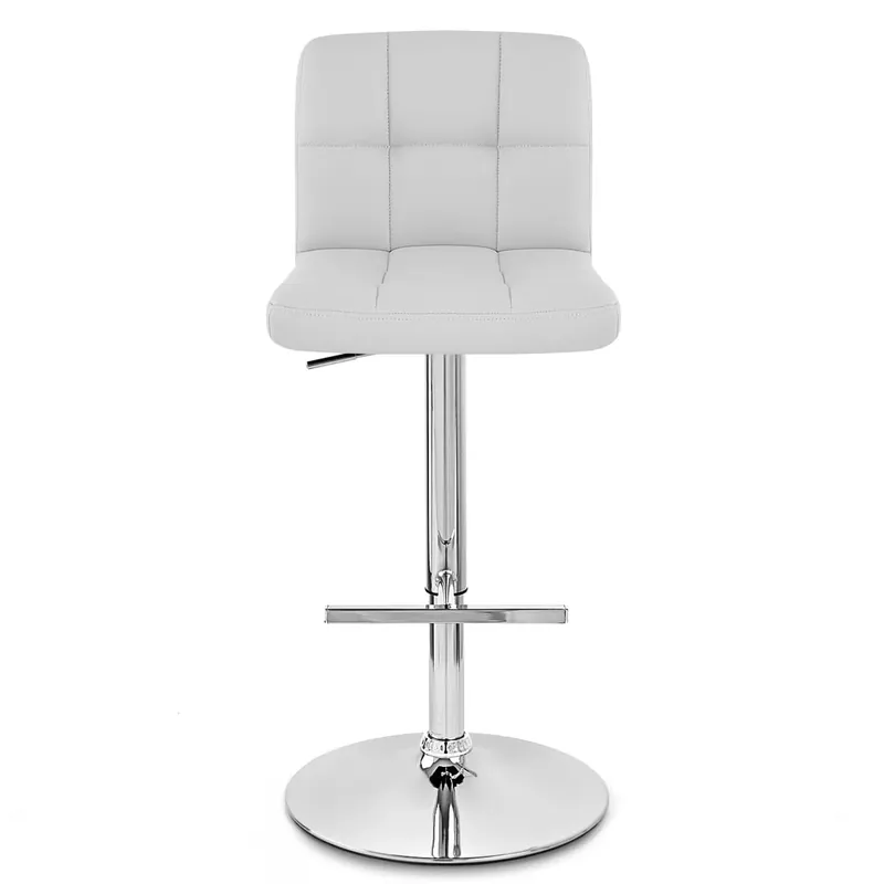 Sgabello Ecopelle Cromato - Grid Offerta Speciale Bianco Occasione Imperdibile