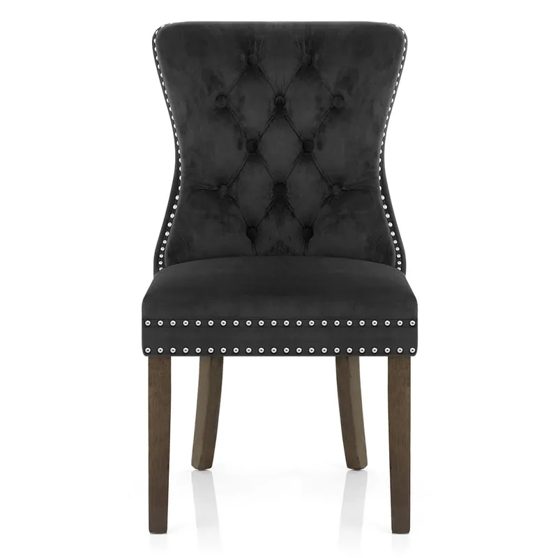 Sedia Velluto Legno - Kensington Nero Promozione
