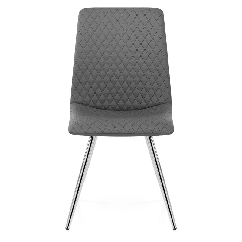Sedia da pranzo Ecopelle Cromata - Trevi Grigio scuro Subito Disponibile