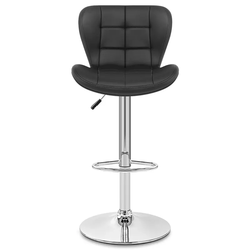 Promozione Esclusiva Sgabello Ecopelle Cromato - Houston Nero