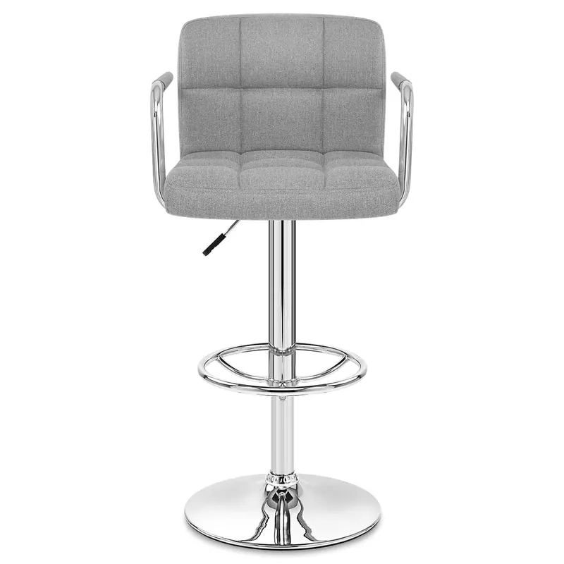 Sgabello Tessuto Cromato - Maze Grigio Prezzo Conveniente
