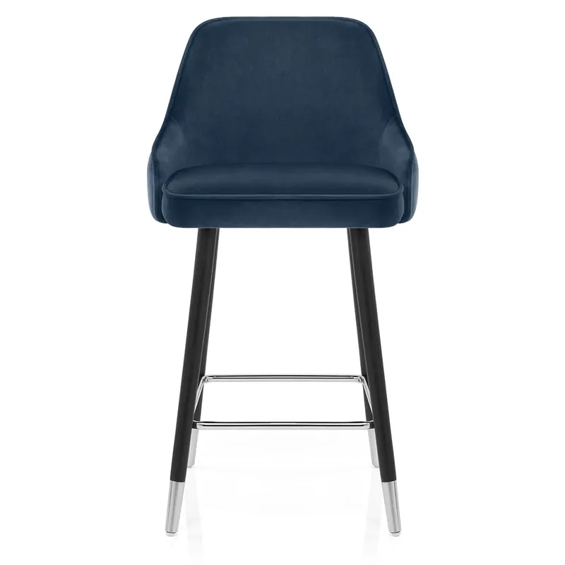 Promo Stagionale Sgabello Velluto Legno - Glam Blu