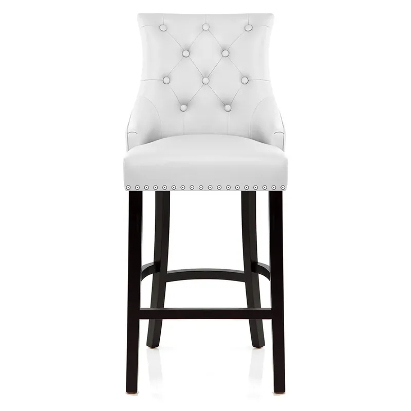 Sgabello Pelle Rigenerata Legno - Ascot Bianco Più Venduto
