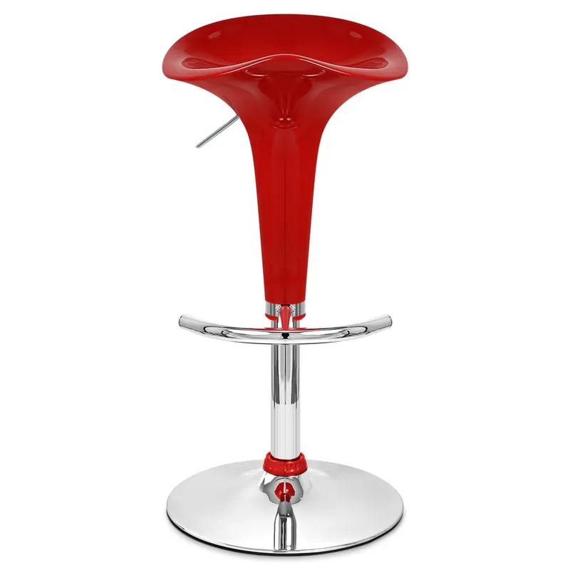 Sgabello Plastica Cromato - Gloss Coco Rosso Promo Stagionale