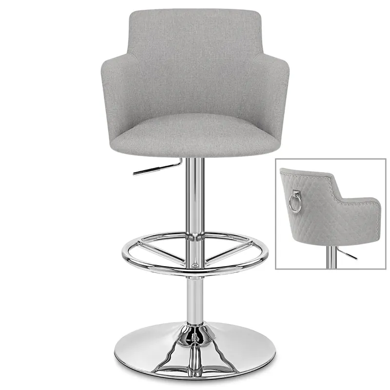 Sgabello Tessuto Cromato - Vogue Grigio Compra Online
