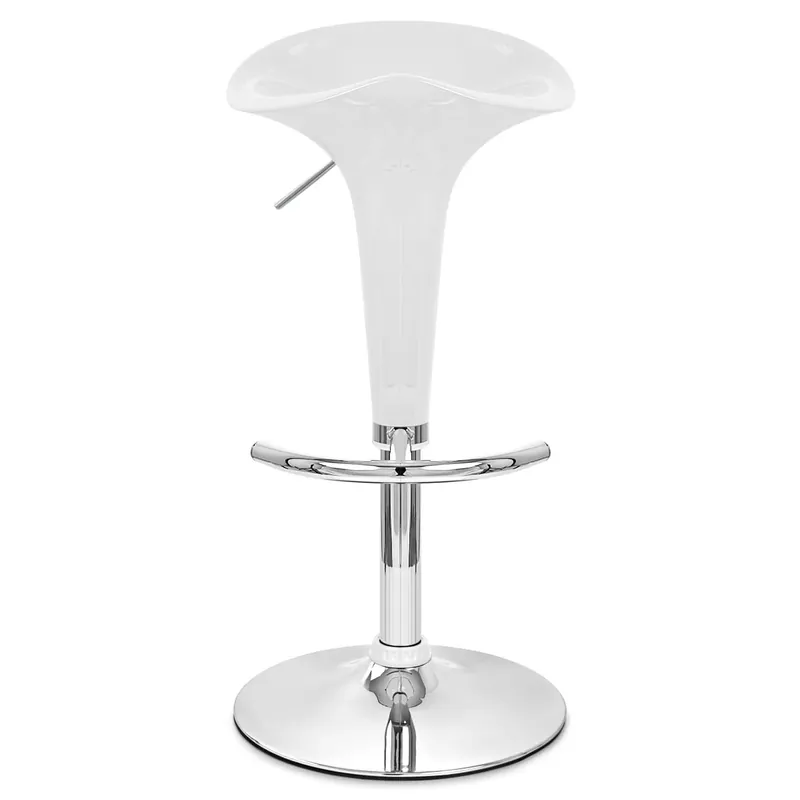 Sgabello Plastica Cromato - Gloss Coco Bianco Esclusivo