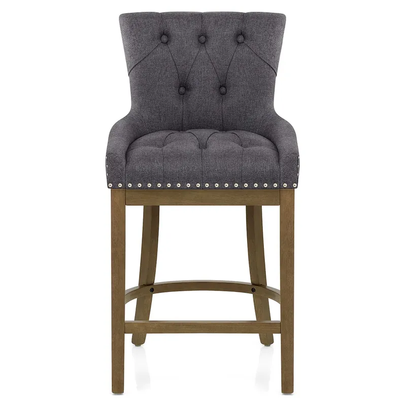 Prezzo Conveniente Sgabello Legno Tessuto - Knightsbridge Grigio scuro