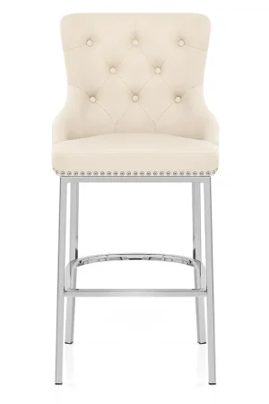 Bestseller Sgabello Ecopelle Cromato - Grange Crema