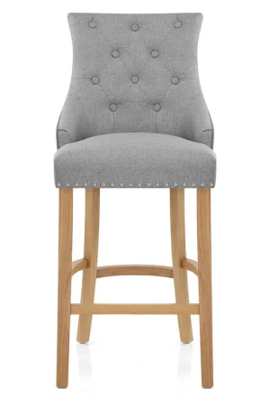 Compra Adesso Sgabello Tessuto Quercia - Ascot Grigio