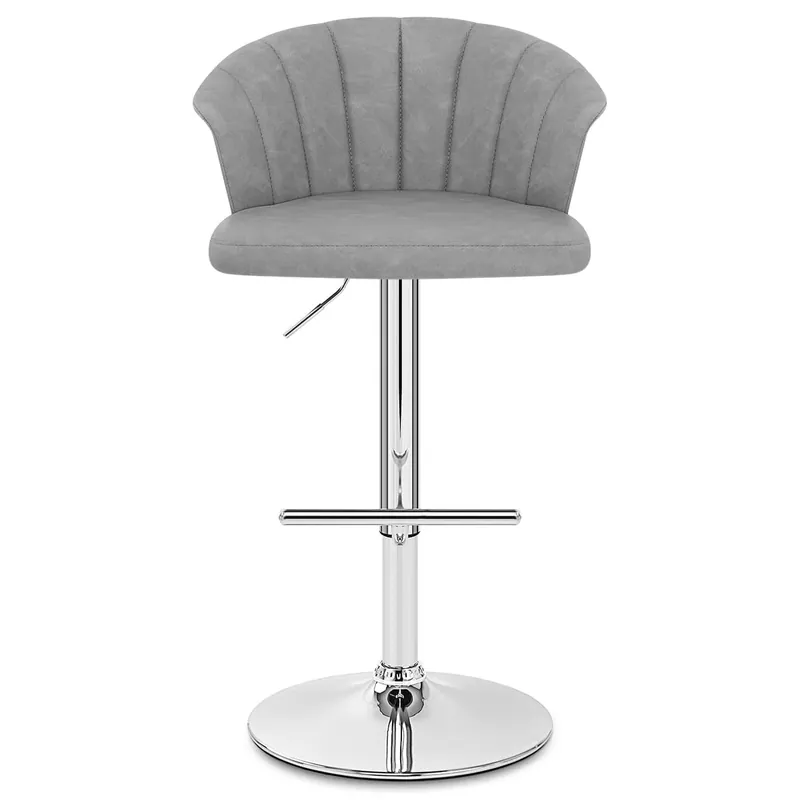 Sgabello Ecopelle Cromato - Symphony Grigio Super Prezzo