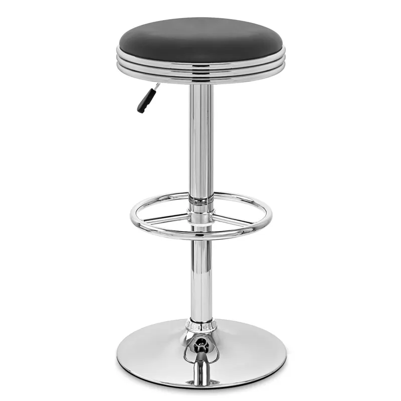 Sgabello da bar Ecopelle Cromato - Java Nero Miglior Prezzo