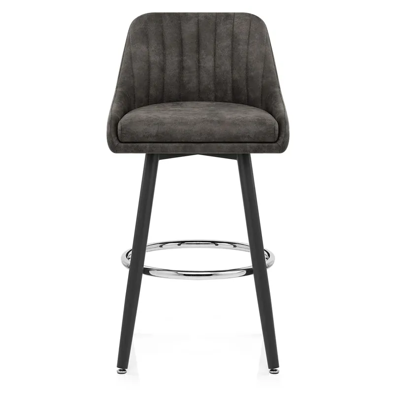 Economico Sgabello Tessuto Metallo - Hamilton Grigio scuro