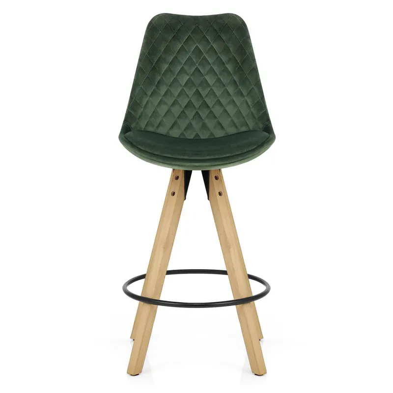 Sgabello Velluto Legno - Prism Verde Promozione Esclusiva