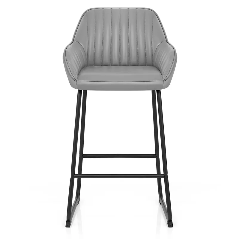 Sgabello Pelle - Kanto Grigio Occasione Imperdibile