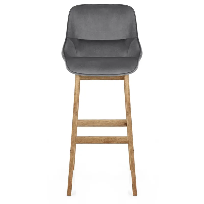 Sgabello Velluto Legno - Miami Grigio Non Perdere