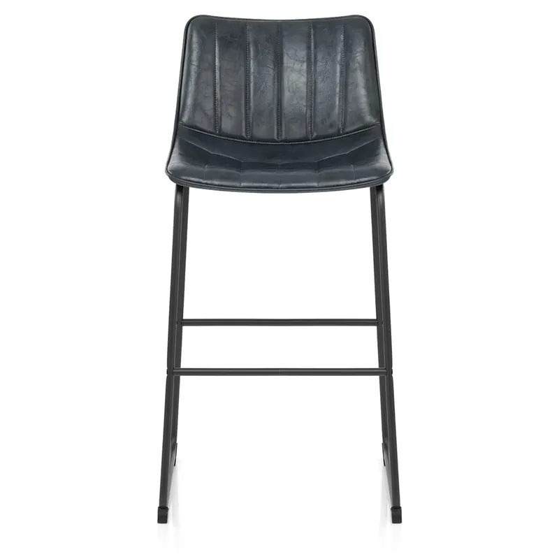 Soddisfatti O Rimborsati Sgabello Ecopelle Anticata Satinato - Tucker Blu Scuro