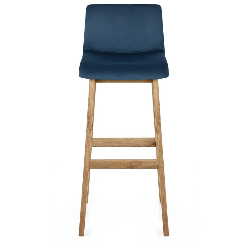 Sgabello Velluto Legno - Drift Blu Consegna Rapida