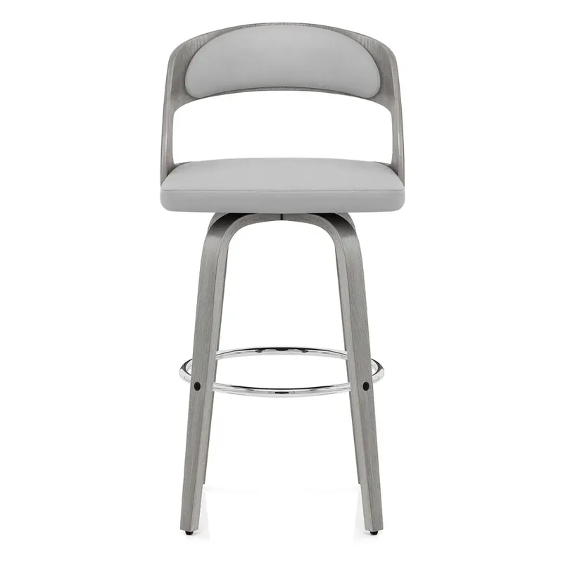 Sgabello Ecopelle Legno Grigio - Alicia Grigio Non Perdere
