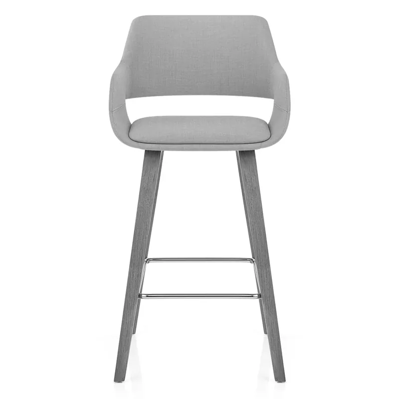 Spedito Oggi Sgabello Tessuto Legno - Nappa Grigio