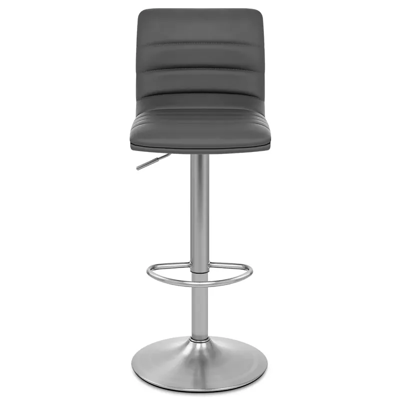 Sgabello Ecopelle Cromo Satinato - Linear Grigio Saldi