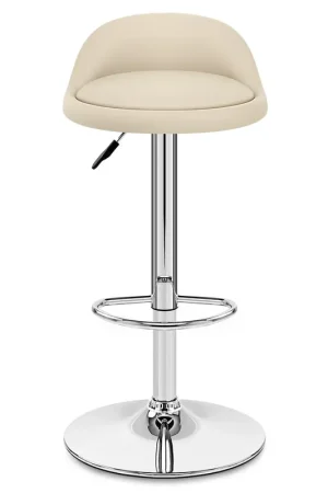 Acquista Ora Sgabello Pelle Cromato - Lulu Crema