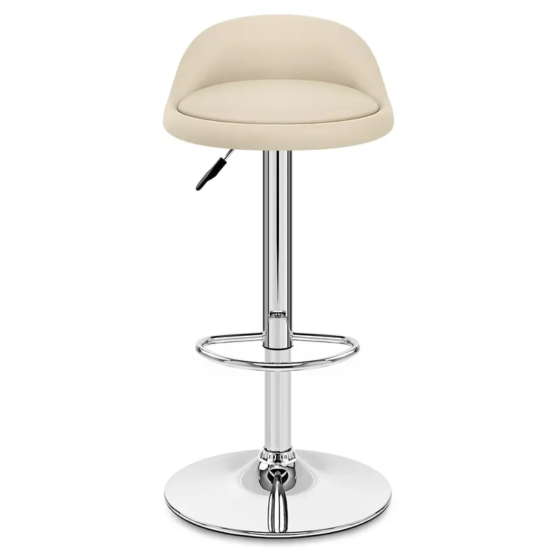 Acquista Ora Sgabello Pelle Cromato - Lulu Crema