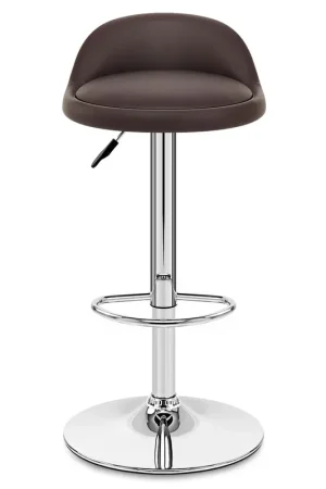 Bestseller Sgabello Pelle Cromato - Lulu Marrone