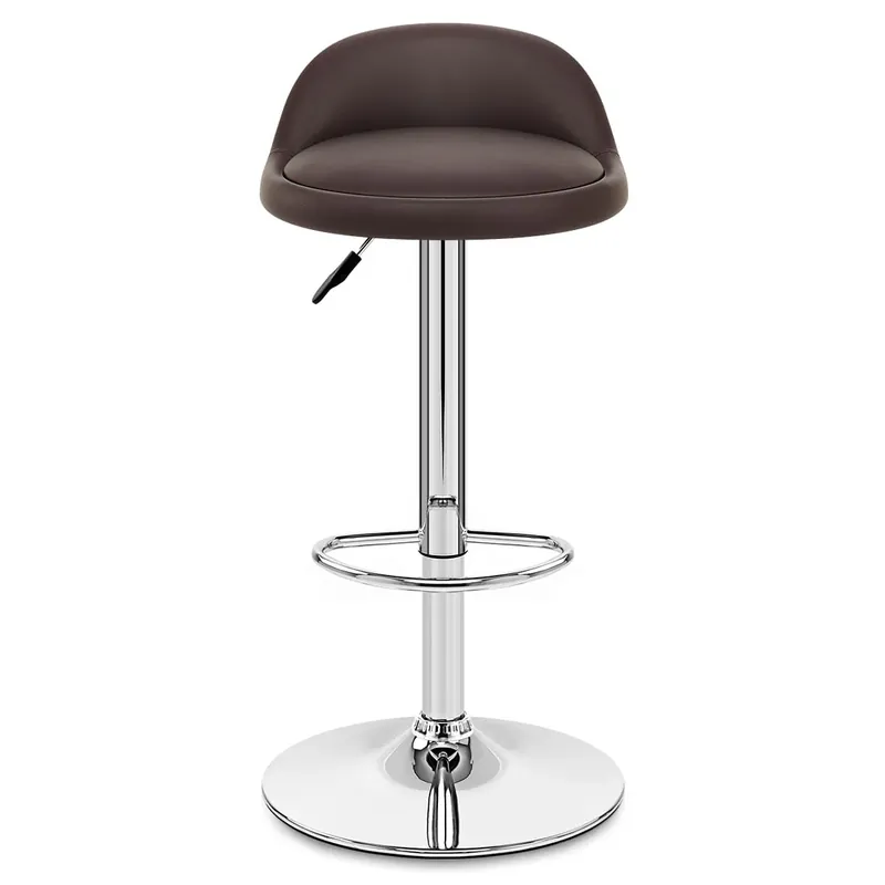 Bestseller Sgabello Pelle Cromato - Lulu Marrone