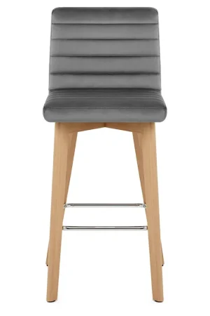 Acquista Ora Sgabello Velluto Legno - Pure Grigio