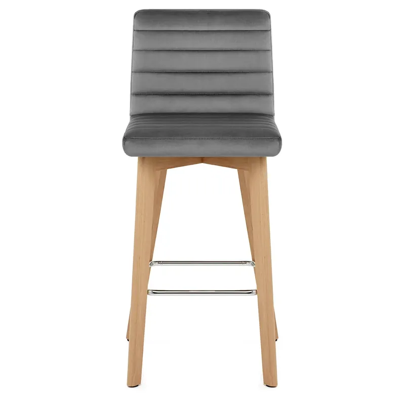 Acquista Ora Sgabello Velluto Legno - Pure Grigio