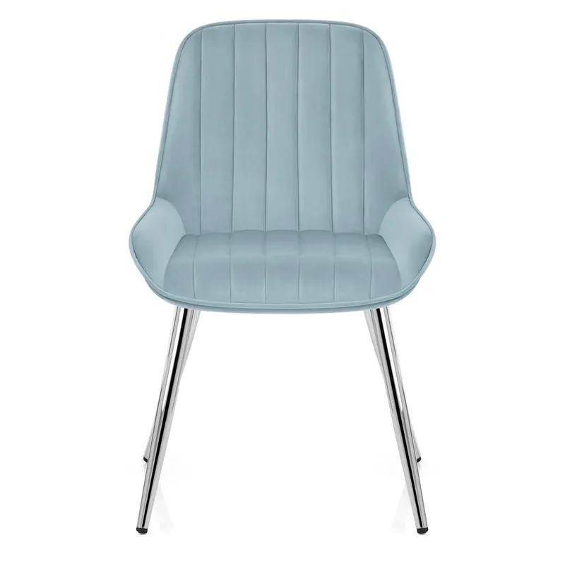 Ultima Occasione Sedia Velluto Cromata - Mustang Blu