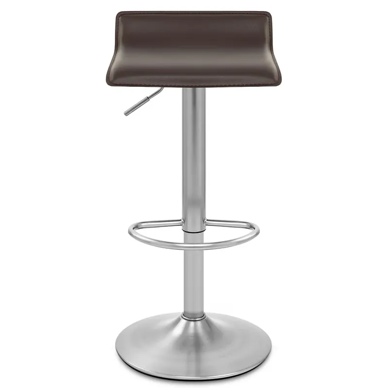 Sconto Sgabello Ecopelle Cromo Satinato - Mars Marrone