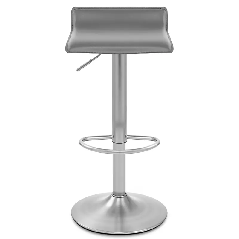 Sgabello Ecopelle Cromo Satinato - Mars Grigio Miglior Prezzo