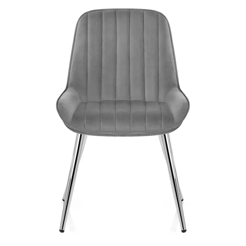 Sedia Velluto Cromata - Mustang Grigio scuro Reso Gratuito