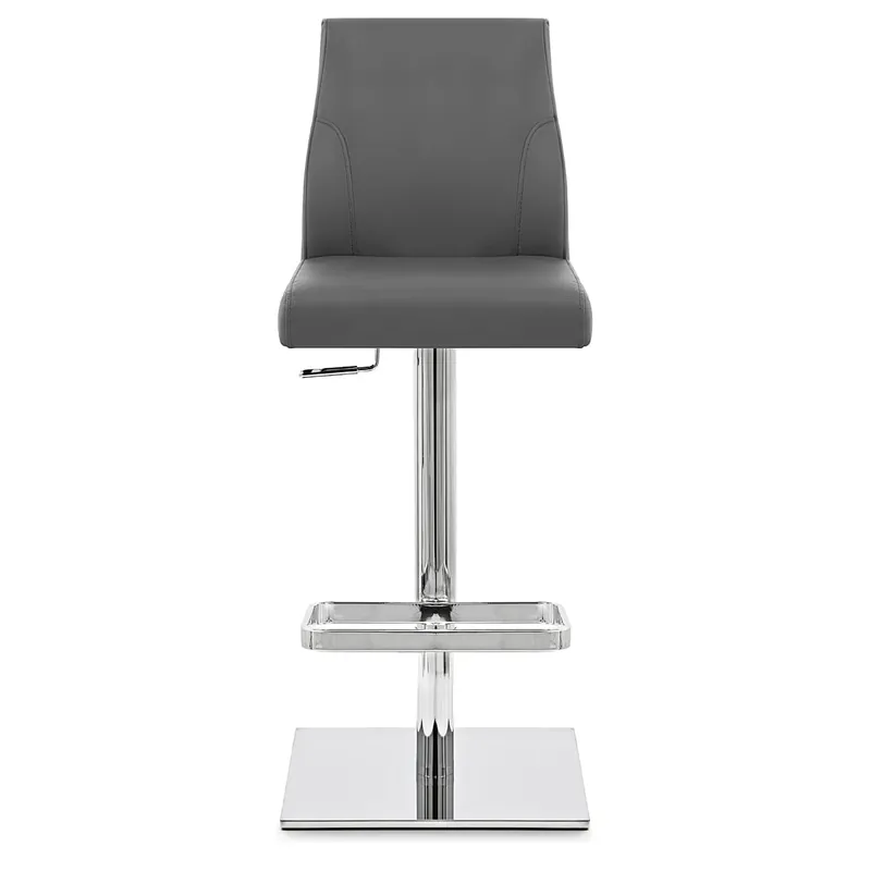 Must-Have Sgabello Pelle Cromato - Martello Grigio