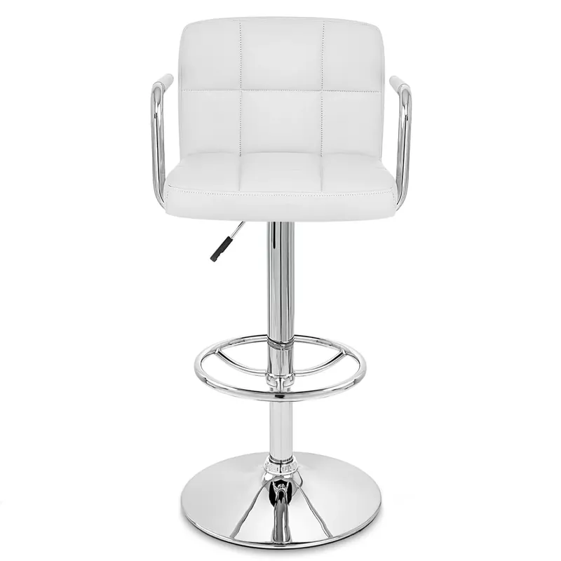 Sgabello Ecopelle Cromato - Maze Bianco Esclusivo