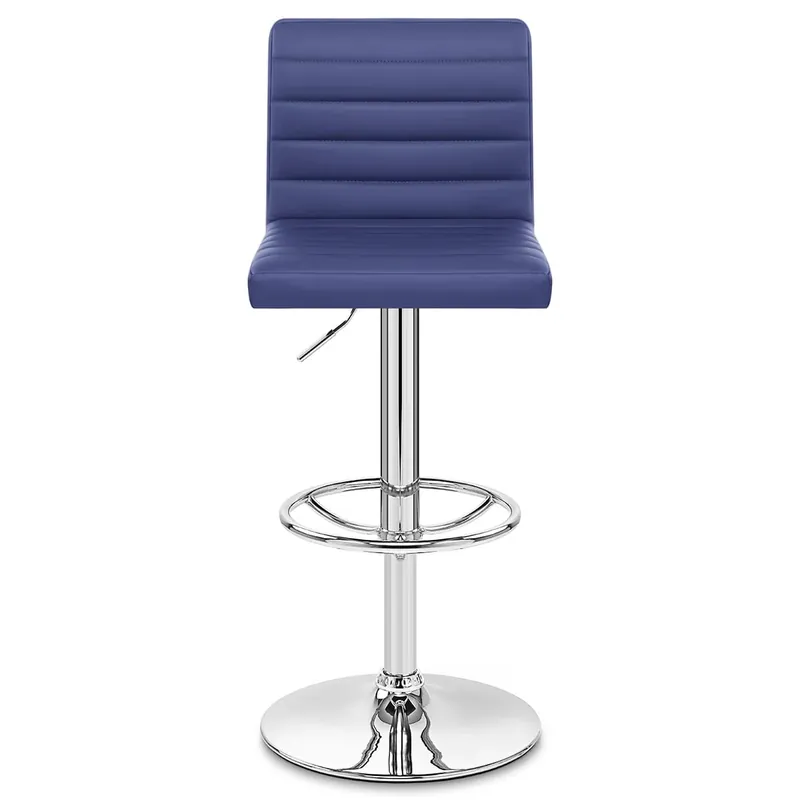 Prezzo Basso Sgabello Ecopelle Cromato - Mint Blu